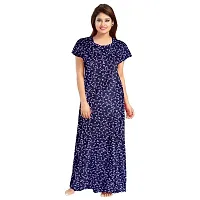 Comfortable Blue Cotton Nightdress For Women-thumb1