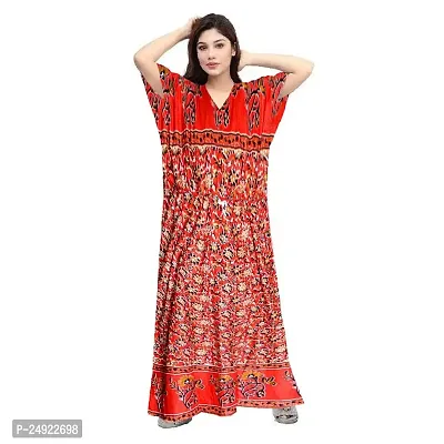 Hoorain Enterprises 100% Cotton Nighty for Women || Long Length Printed Nighty/Maxi/Night Gown/Night Dress/Nightwear Inner  Sleepwear for Women's (Combo Pack of 2)-thumb2