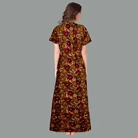 Comfortable Brown Cotton Nightdress For Women-thumb3