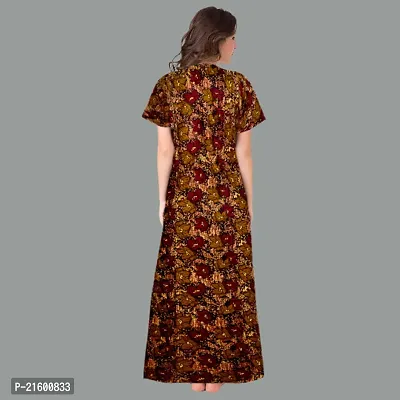 Comfortable Brown Cotton Nightdress For Women-thumb4