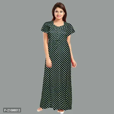 Comfortable Green Cotton Nightdress For Women-thumb4