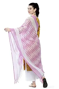 Silk Zone Bhagalpur Bhagalpuri Handloom Women's Handmade Pure Cotton Ikkat Design Dupatta Free Size Printed 2.40 Meter Width 34 Inches Multicolor Part Number 8-thumb1
