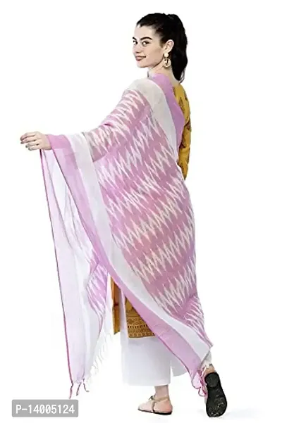 Silk Zone Bhagalpur Bhagalpuri Handloom Women's Handmade Pure Cotton Ikkat Design Dupatta Free Size Printed 2.40 Meter Width 34 Inches Multicolor Part Number 8-thumb2