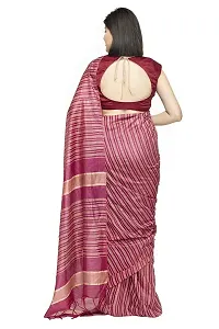 Naz Boutique Bhagalpuri Handloom Women's Cotton Art Silk Striped Saree Simple And Sober Saree With Running Blouse Light Weight Free Size 6.5 Meters Including Blouse (Jamuni Baigni)-thumb2