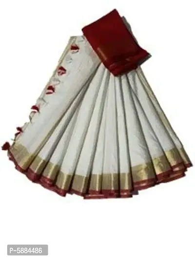 New Trendy Beautiful Traditional Saree with Blouse Piece-thumb0