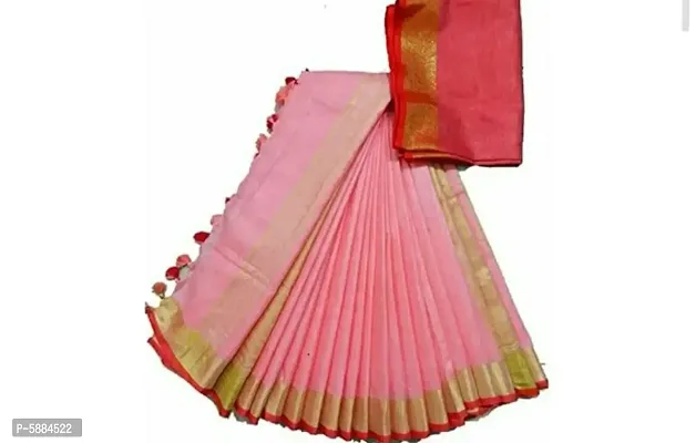 New Trendy Beautiful Traditional Saree with Blouse Piece-thumb0