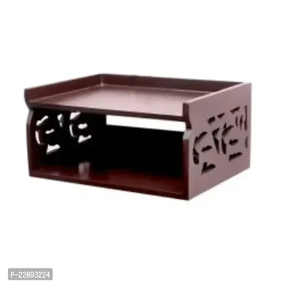 Bros Moon Engineered Wood Set Top Box Wall Shelf/Holder/Wall Mount decore (Set top Box Mini,Brown)-thumb2