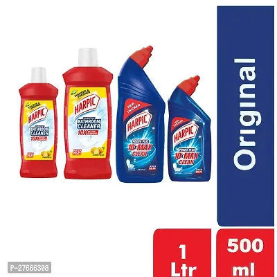 Harpic Disinfectant Toilet Cleaner Liquid, Original - 1L  500ML with New Thicker Bathroom Cleaner - 1L  500ML (Pack of 4)-thumb0