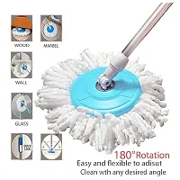 Useful Sweeper Spin Mop Stick Rod Only Without Bucket with 1 Microfiber Refill-thumb2