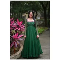 Green colored Georgette Gown-thumb1