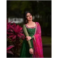 Green colored Georgette Gown-thumb2