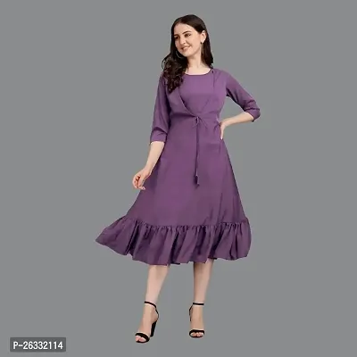 Classic American Crepe Solid Dress for Women