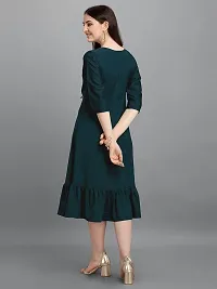 Classic American Crepe Solid Dress for Women-thumb1