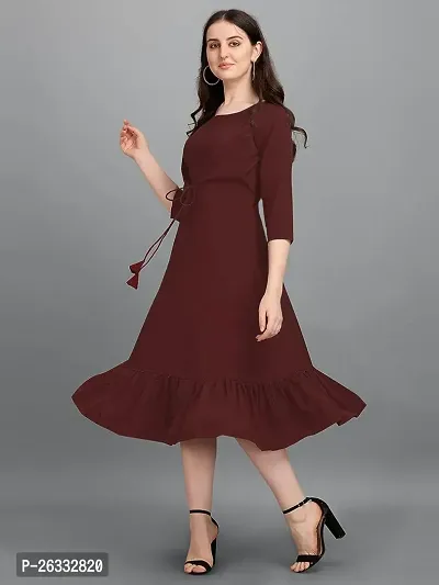 Classic American Crepe Solid Dress for Women