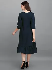 Classic American Crepe Solid Dress for Women-thumb1