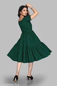 Green Coloured crep Dresses-thumb2