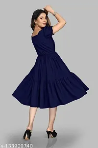 Blue colored Crep Dresses-thumb1