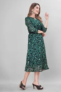 Green coloured Georgette maxi Gown-thumb1