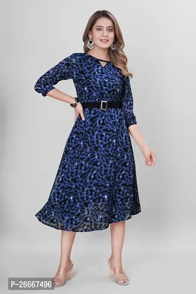 Blue Coloured Georgette maxi dress For Women