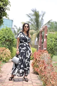 Black coloured Georgette maxi Gown-thumb1