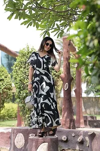 Black coloured Georgette maxi Gown-thumb2