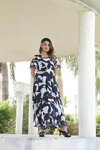 Black coloured Georgette maxi Gown-thumb4