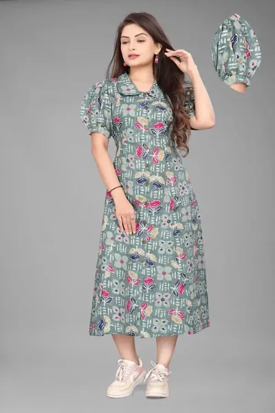 Fancy Cotton Printed Ethnic Gown