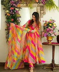 Multicolored Georgette maxi Gown-thumb1