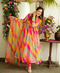 Multicolored Georgette maxi Gown-thumb3