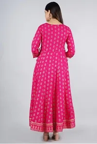 Shree Shyam Fashion Womens Printed Rayon Anarkali Kurta for Girls Casual Wear (XXX-Large, Red)-thumb1