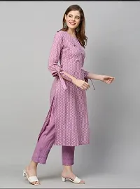 Shree Shyam Fashion Women's Heavy Rayon 3/4 Sleeves Round Neck Embroidery Work Kurti with Pant for Ladies  Girls-thumb2