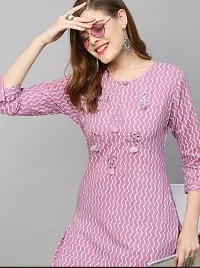 Shree Shyam Fashion Women's Heavy Rayon 3/4 Sleeves Round Neck Embroidery Work Kurti with Pant for Ladies  Girls-thumb4