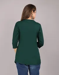 Shree Shyam Fashion Womens Rayon Embroidered Regular Fit Short Kurti/Top (Large, Green)-thumb1