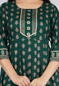 Shree Shyam Fashion Womens Printed Rayon Anarkali Kurta for Girls Casual Wear (XX-Large, Green)-thumb4