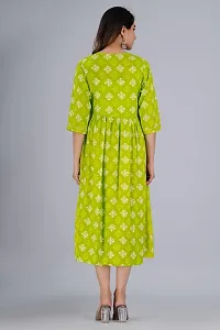 Shree Shyam Fashion Women's Rayon Printed Anarkali Maternity Feeding Kurti with Zippers (XX-Large, Green)-thumb1
