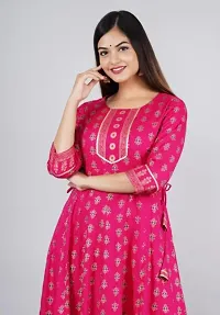 Shree Shyam Fashion Womens Printed Rayon Anarkali Kurta for Girls Casual Wear (XXX-Large, Red)-thumb2