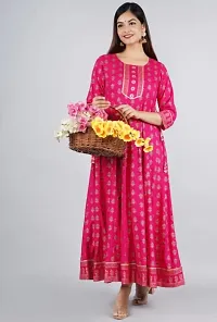 Shree Shyam Fashion Womens Printed Rayon Anarkali Kurta for Girls Casual Wear (XXX-Large, Red)-thumb4
