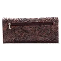 Bagneeds Crok with Pu Leather Fabric Clutch Cash/Card Holder for Women/Girls (Brown)-thumb1
