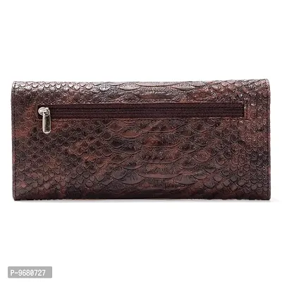 Bagneeds Crok with Pu Leather Fabric Clutch Cash/Card Holder for Women/Girls (Brown)-thumb2