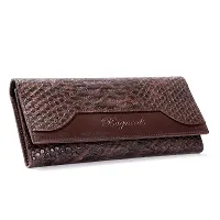 Bagneeds Crok with Pu Leather Fabric Clutch Cash/Card Holder for Women/Girls (Brown)-thumb3