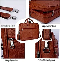 Trendy Men Tan Synthetic Leather Briefcase Best Laptop Messenger Bag Satchel for Men-thumb3