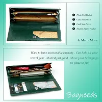 Bagneeds Crok with Pu Leather Wallet Money/Card Holder for Women (Green)-thumb4
