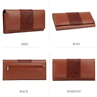 Bagneeds Crok with Pu Leather Wallet Money/Card Holder for Women (Brown)-thumb3