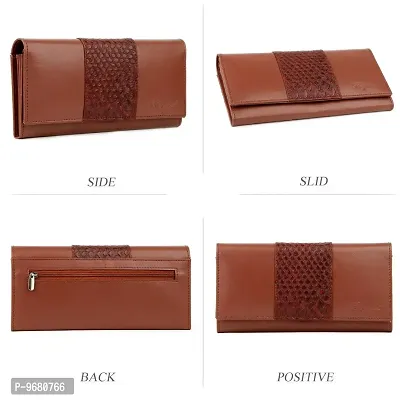 Bagneeds Crok with Pu Leather Wallet Money/Card Holder for Women (Brown)-thumb4