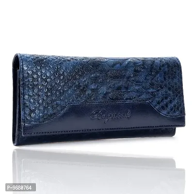 Bagneeds Crok with Pu Leather Fabric Clutch Cash/Card Holder for Women/Girls (Blue)