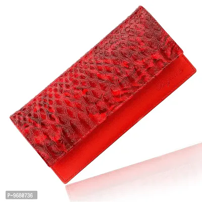 Bagneeds Synthetic Leather Wallet Money/Card Holder for Women (Red)