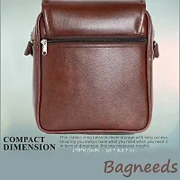 Bagneeds Unisex Synthetic Leather Sling Cross-Body Bag For Multi-Purpose Use (Brown)-thumb3