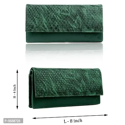 Bagneeds Synthetic Leather Wallet Money/Card Holder for Women (Green)-thumb3