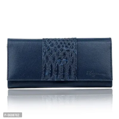 Bagneeds Crok with Pu Leather Wallet Money/Card Holder for Women (Blue)-thumb2