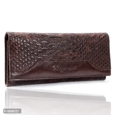 Bagneeds Crok with Pu Leather Fabric Clutch Cash/Card Holder for Women/Girls (Brown)-thumb0
